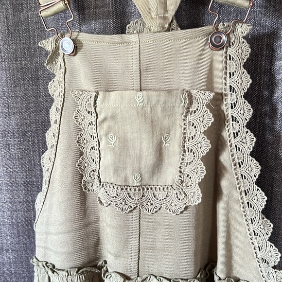 In loom three bird nest green overall dress maxi length size large - Picture 9 of 10